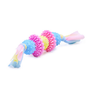 اسباب بازی دندانی سگ مدل توپ و حلقه کد 339 رنگ صورتی و آبی