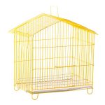 خرید قفس پرنده تاشو سایز کوچک کد 10 از جنس فلز با روکش رنگ استاتیک زرد